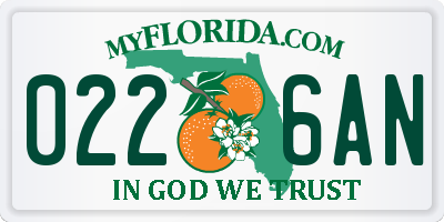 FL license plate 0226AN