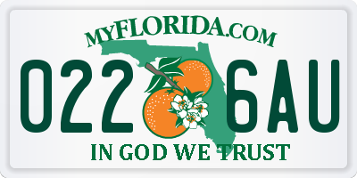FL license plate 0226AU