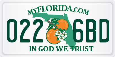 FL license plate 0226BD