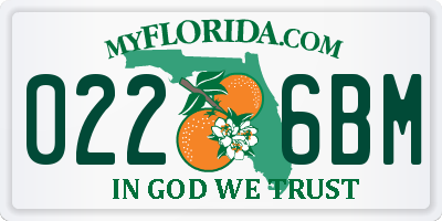 FL license plate 0226BM