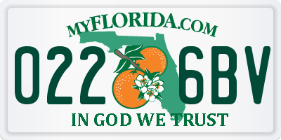 FL license plate 0226BV