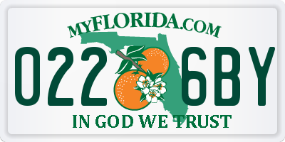 FL license plate 0226BY