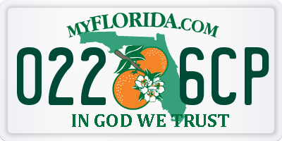 FL license plate 0226CP