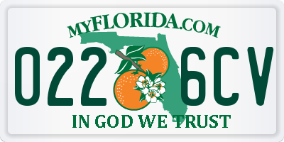 FL license plate 0226CV
