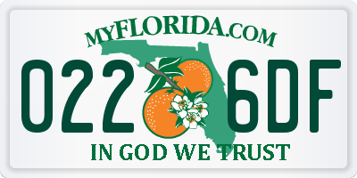 FL license plate 0226DF