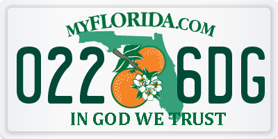 FL license plate 0226DG
