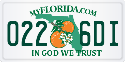 FL license plate 0226DI
