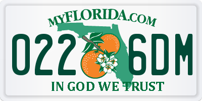 FL license plate 0226DM