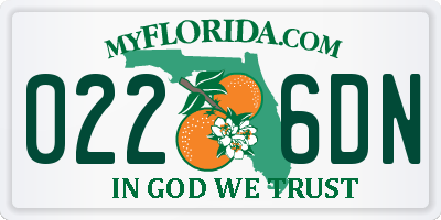 FL license plate 0226DN