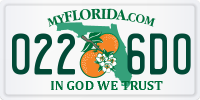 FL license plate 0226DO