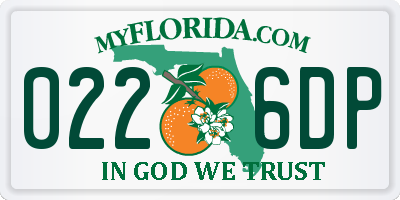 FL license plate 0226DP