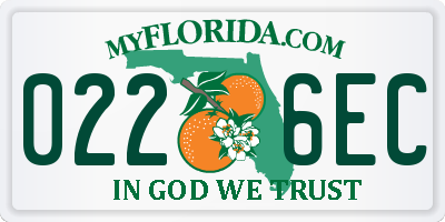 FL license plate 0226EC