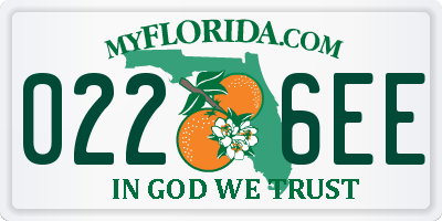 FL license plate 0226EE
