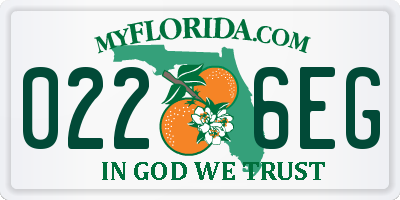 FL license plate 0226EG