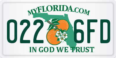 FL license plate 0226FD