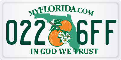 FL license plate 0226FF