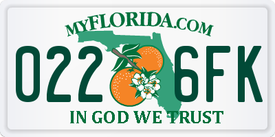 FL license plate 0226FK