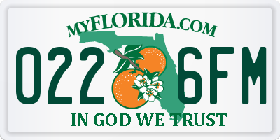FL license plate 0226FM