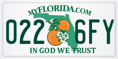 FL license plate 0226FY