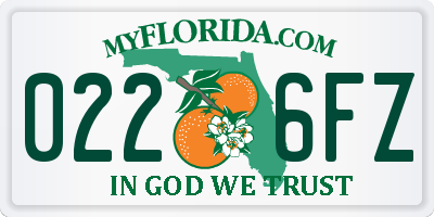 FL license plate 0226FZ