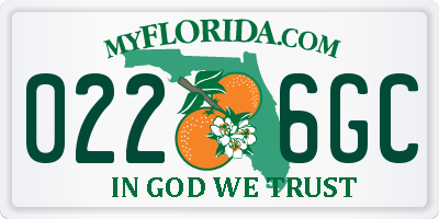 FL license plate 0226GC