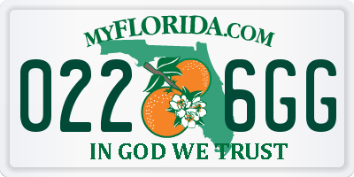 FL license plate 0226GG