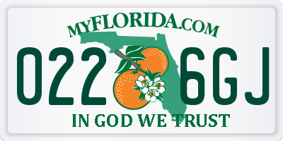 FL license plate 0226GJ
