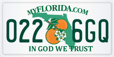FL license plate 0226GQ
