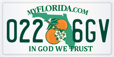 FL license plate 0226GV