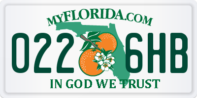 FL license plate 0226HB
