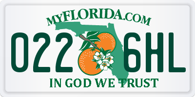 FL license plate 0226HL