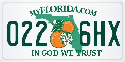FL license plate 0226HX