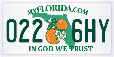 FL license plate 0226HY