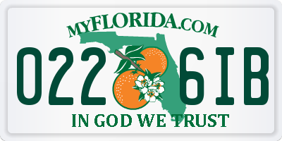 FL license plate 0226IB