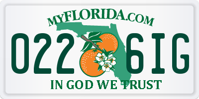 FL license plate 0226IG