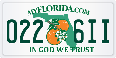FL license plate 0226II