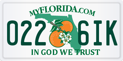 FL license plate 0226IK