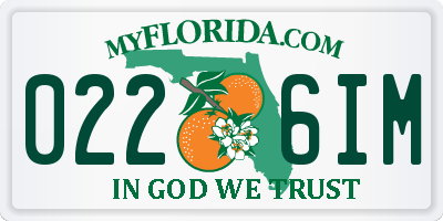 FL license plate 0226IM