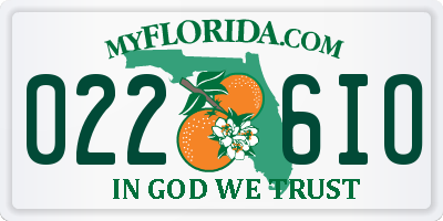 FL license plate 0226IO