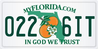 FL license plate 0226IT