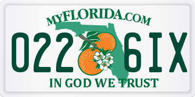 FL license plate 0226IX