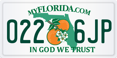 FL license plate 0226JP