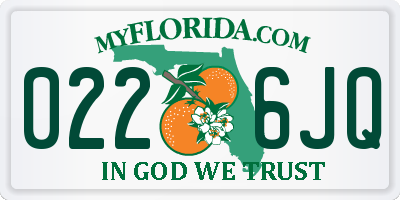 FL license plate 0226JQ