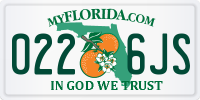FL license plate 0226JS