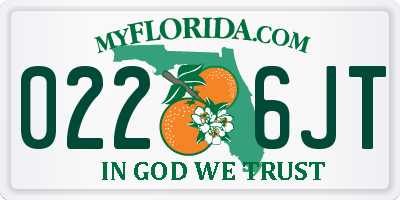 FL license plate 0226JT