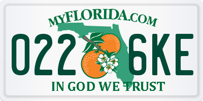 FL license plate 0226KE