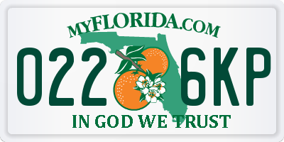 FL license plate 0226KP