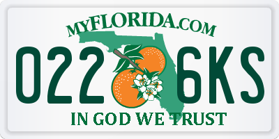 FL license plate 0226KS