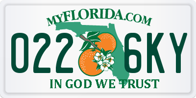 FL license plate 0226KY