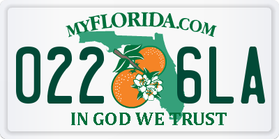 FL license plate 0226LA